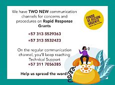 NEW communications channels with the Rapid Response Grants team